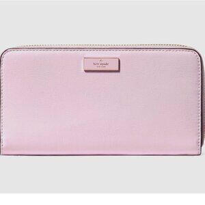 New Kate Spade Bridget Crinkle Patent Large Continental Wallet Lilac Moonlight